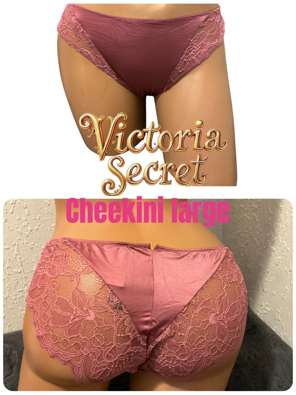 Victoria's Secret Lace Cheekini Panty - Rose Mauve